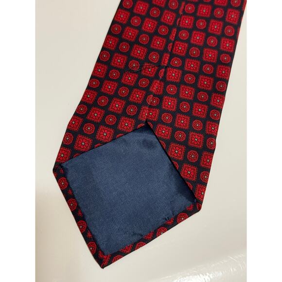 Vintage Puccini 100% Silk Men's Necktie - Tie - Red Abstract - Picture 3 of 4